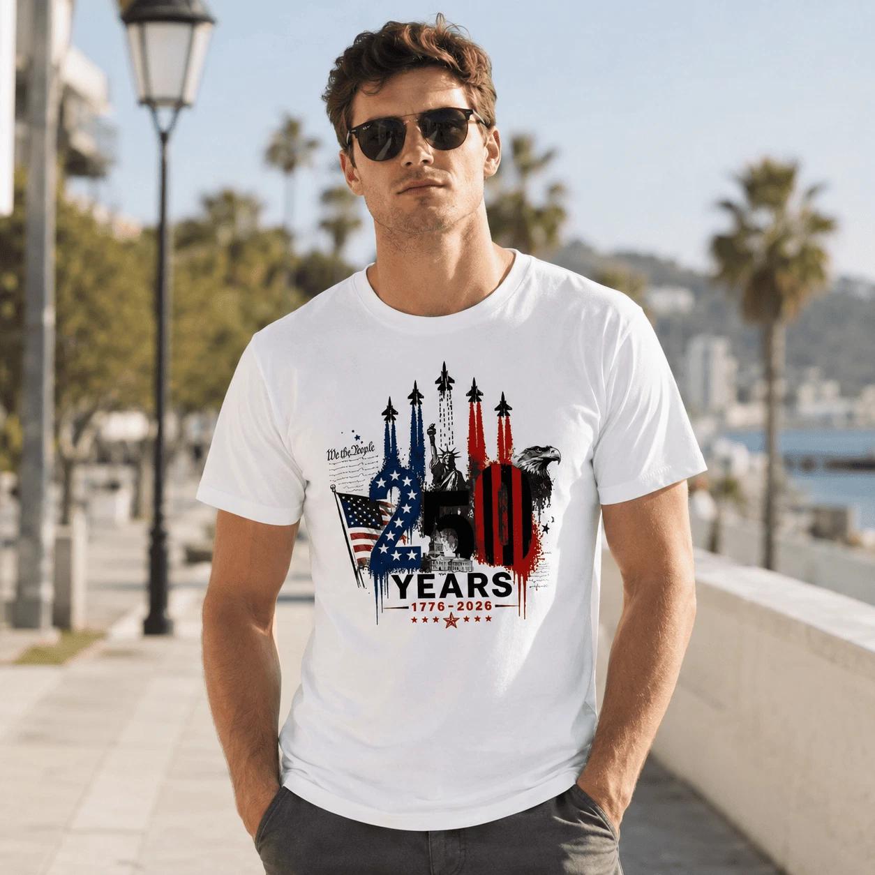 250th Anniversary American Pride Patriotic 4th of July USA T-Shirt XL