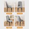 Leaf Pattern Curved Chair Cover Soft Stretchable Restaurant Stool Cover Thickened Elastic Band Chair Seat Slipcovers