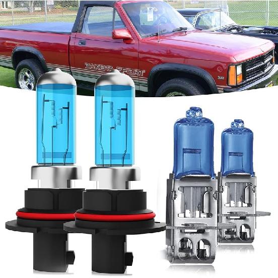 Halogen Headlights Fit For Dodge Dakota 1997-2004 Headlight Bulbs,9007/HB5 High/Low Beam + 880/881/H27 Fog Light Bright Light Combo,Plug And
