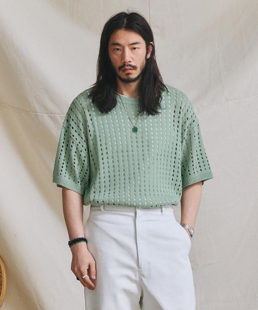 RUGGED HOUSE Linen Breeze Mesh Knit Green