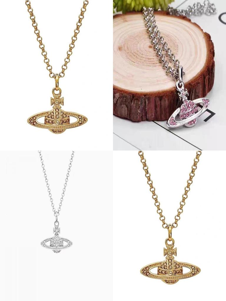 Ouyang Nana's Exclusive Saturn Necklace High-end Alloy Material With Lock Collar Chain