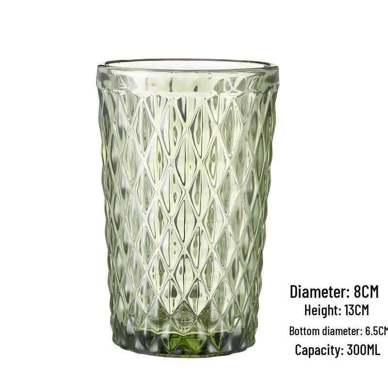 Embossed Glass Tumbler: Versatile Cup for Mouthwash, Juice, Milk, or Beer