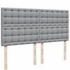 Box Spring Bed with Mattress Light Grey 200 x 200 cm Fabric