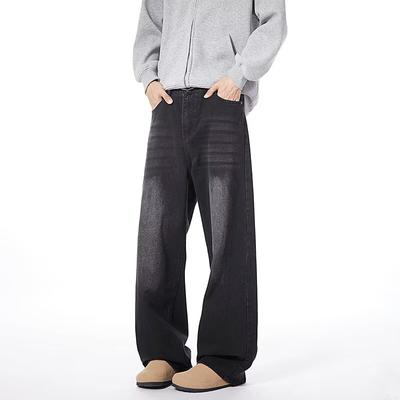 Retro Jeans Pánske jesenné Nový štýl Výbušný Street Hooligan Pekné Ležérne nohavice Pre tínedžerov Pánske voľné rovné nohavice so širokými nohami