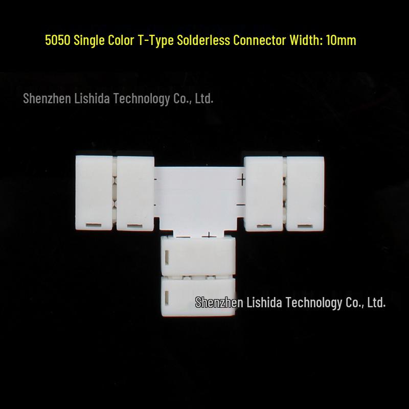 Monochromatic RGB LED Strip Solderless Connector for 5050/3528, Seven-Color Corner Fitting