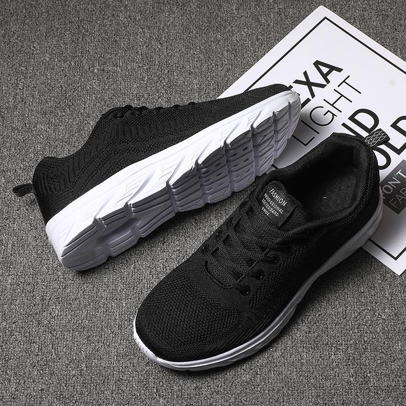 

Мужская обувь большого размера, дышащая повседневная обувь с летающей сеткой, модные трендовые легкие кроссовки, студенческие кроссовки 47 чёрный/белый