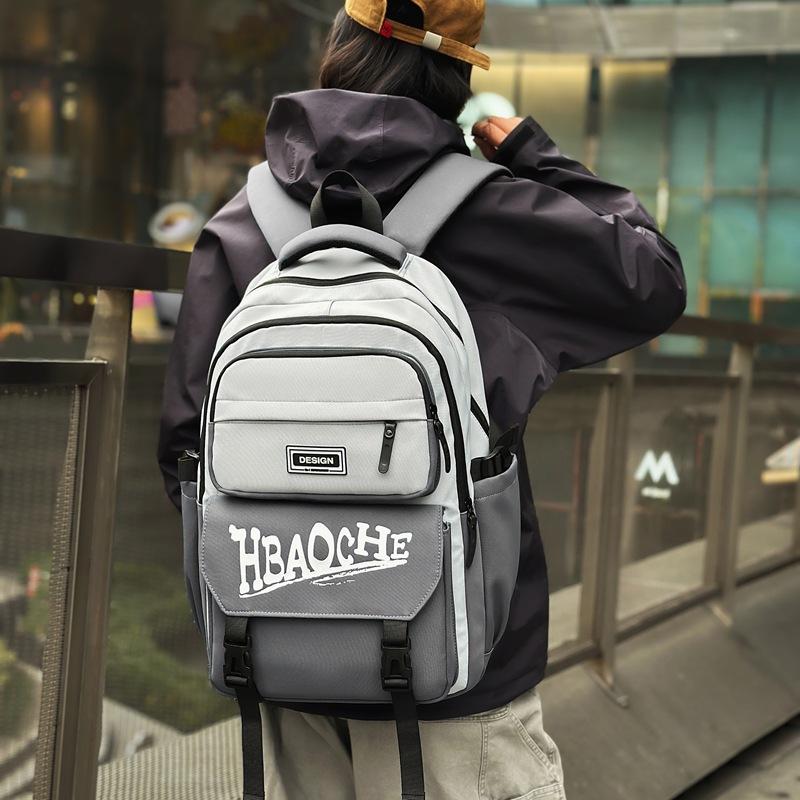 Large capacity junior high school students new primary school students double shoulder schoolbag men's and women's trend backpack