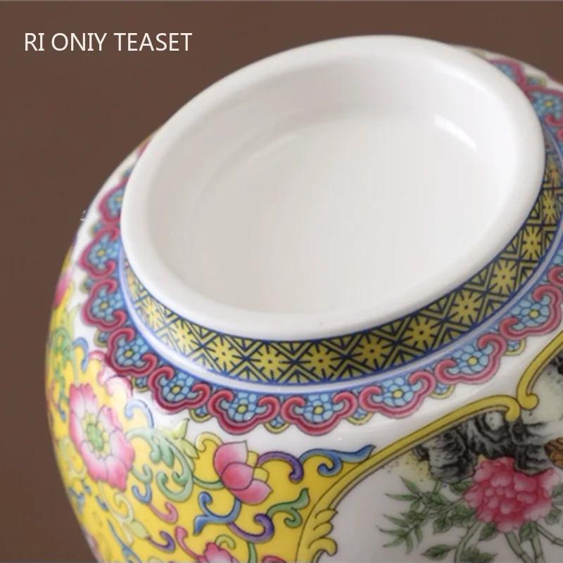 1 ks čínský barevný smaltovaný keramický šálek na čaj vintage porcelánová miska na čaj ručně vyráběné nádobí mistrovský šálek na čaj meditační šálek 120 ml