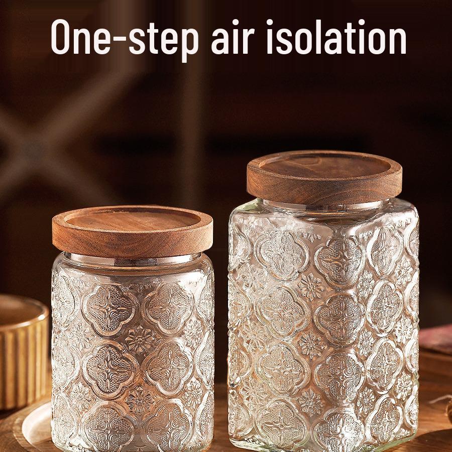 Luftdichtes Glasvorratsglas für Snacks, Trockenfrüchte, Tee, Zucker und Getreide