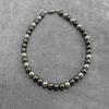 Hui Zhi Yi Vintage French Style Tahitian Black Pearl Necklace - 10mm Round Pearls with Strong Luster