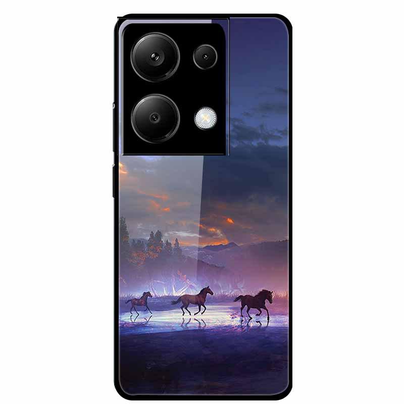 Redmi NOTE 13 PRO 4G Case with Tempered Glass & Aesthetic Color Painting
