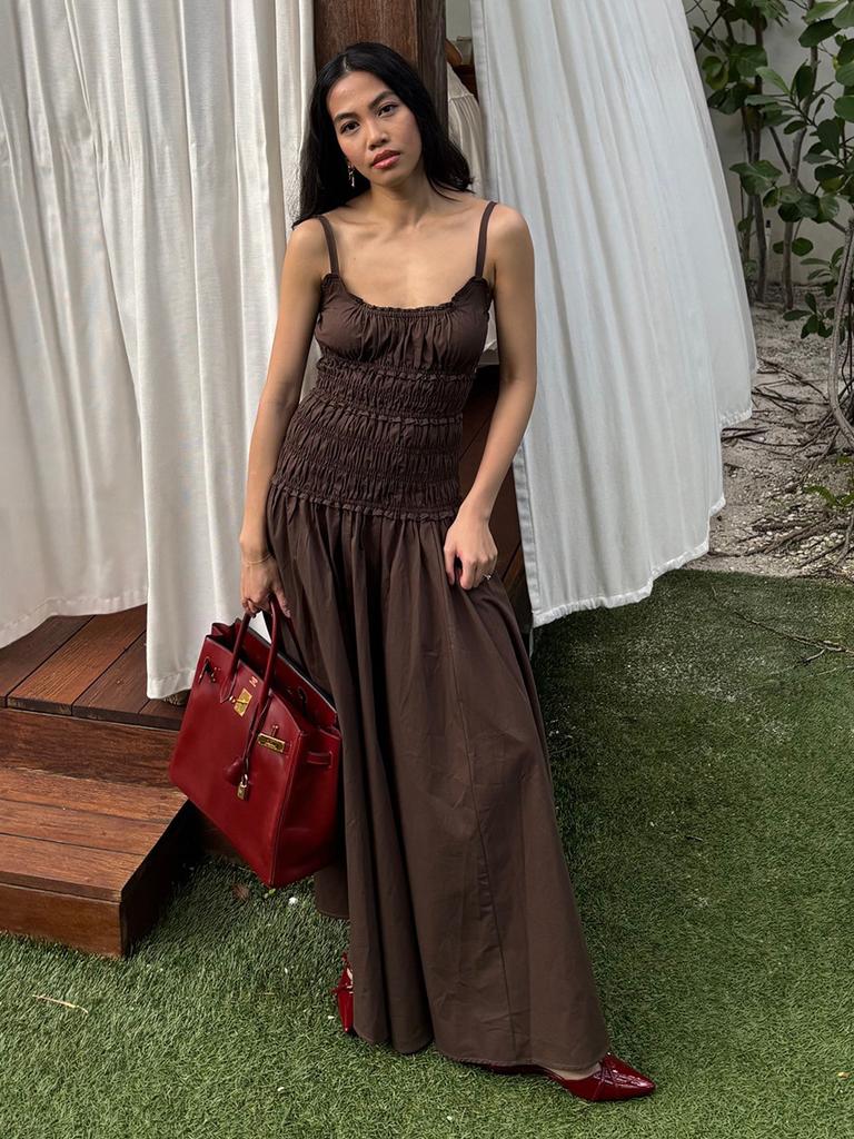 White suspender dress European and American summer new pleated long dress pure cotton dress women