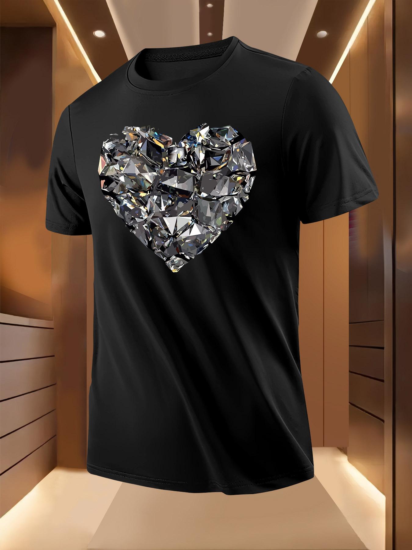Diamond Heart Print Tshirt S