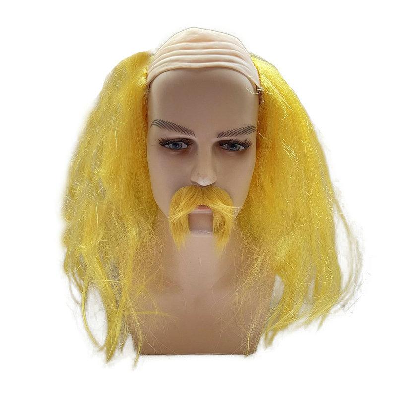 

Prom party wigs, headpieces, bald wigs, with beards One size fits all adults жовтий