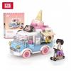 Mini Loz Blocks Stadtserie Straßenansicht 294 Teile+ Food Truck Obst-/Eiswagen Lernbausteine Spielzeug für Kinder 4207