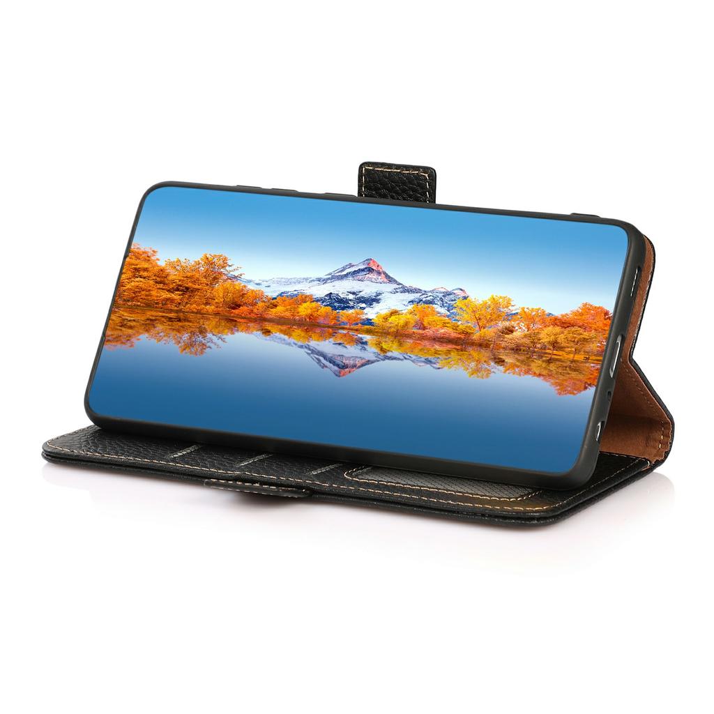 KHAZNEH For Motorola Edge 50 Neo 5G/Moto S50 5G/Thinkphone 25 5G Phone Case Genuine Cow Leather Cover RFID Blocking