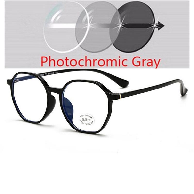 TR90 Polygon Anti-blue Light Computer Glasses Women Men Prescription Spectacle Diopter 0 To -6 Lightweight Durable