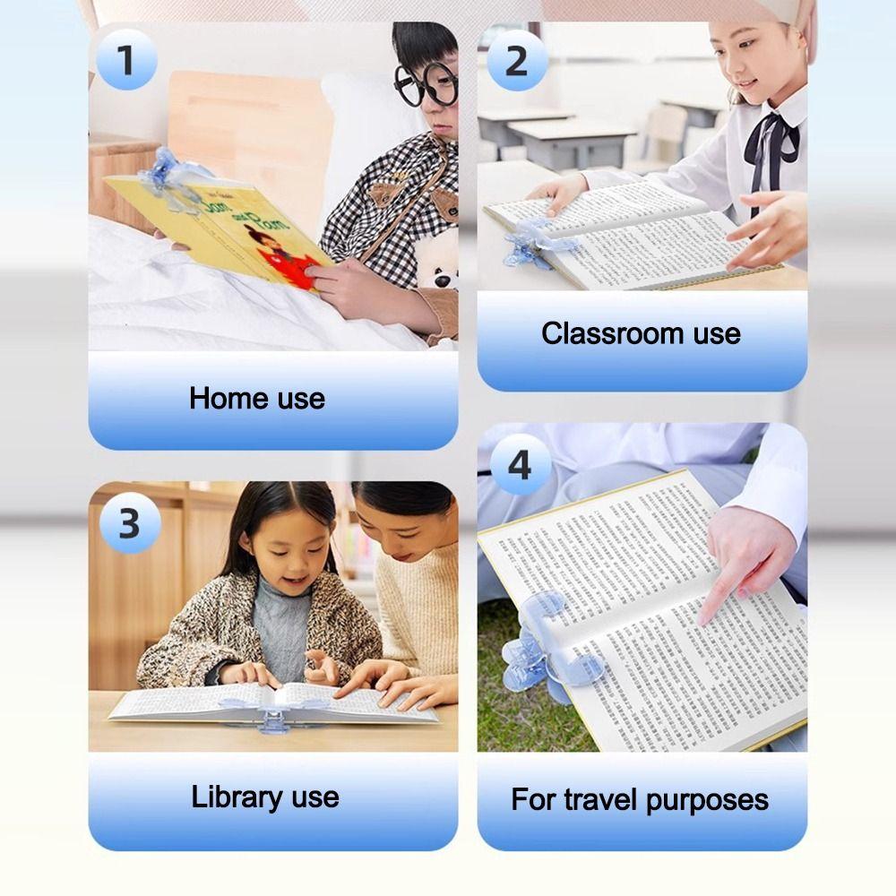 Plastic Fixed Book Clips Easy To Read Anti Page Turning Holder  for Student Learning Tools