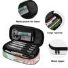 Pen Case Organized Storage Zip Around Closure 300D Polyester with Mesh Pocket Removable Divider and Pen Slots for Everyday Study