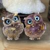 YUYAKESHI Owl Cute Mini Handmade Natural Stone Resin Decorative Tabletop Random Eye Color Figurine, Mascot, Owl, Entryway, Owl, Accessory, Decor,