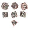 7pcs Board Game Dice Set Solid Metal Portable Engraved Funny Polyhedral Dice for Party
