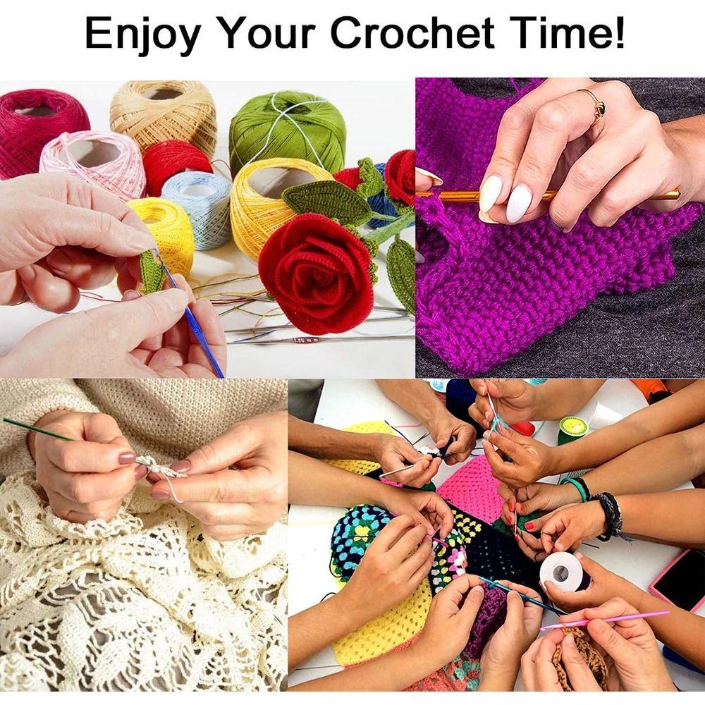Portable Crochet Needles Set Multicolored Handle Crochet Crochet Hooks  Sewing Tools