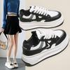 2025 Spring White Shoes New Korean Version Ins Female Students Platform Heightening Sports Board Shoes Trendy Casual Street Shot C12