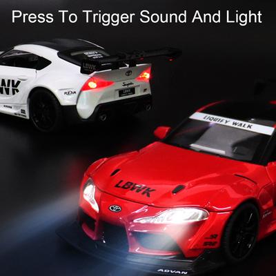 1:22 Scale Shelby AC Cobra Supra Toy Car Model Alloy Diecast Doors Opened Supercar Light Sound Models Birthday Gifts for Boys