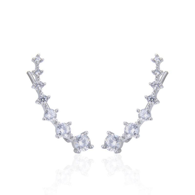 Korean Style Multi-Zircon S925 Sterling Silver Earrings: Elegant & Versatile Design for Women