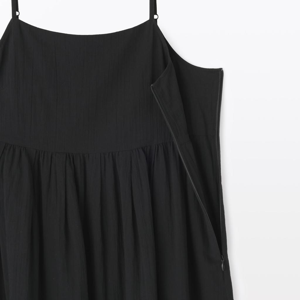 MUJI Women's Strong Twist Voile Camisole Dress, Black, Size S, BC2LNA5S