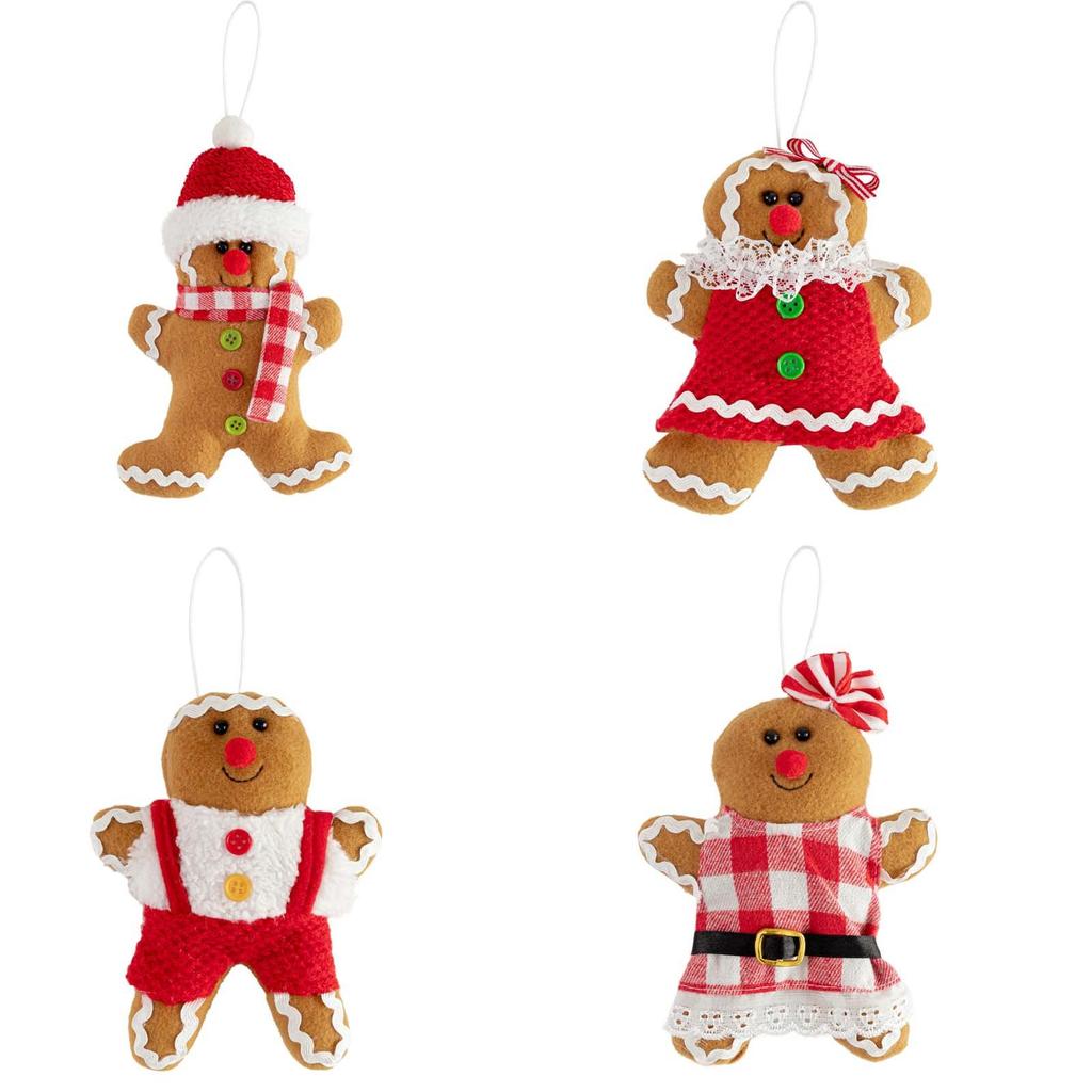 Christmas Gingerbread Figurine Velvet Small Gingerbread Figurine Window Decoration Christmas Tree Pendant, Holiday Decoration