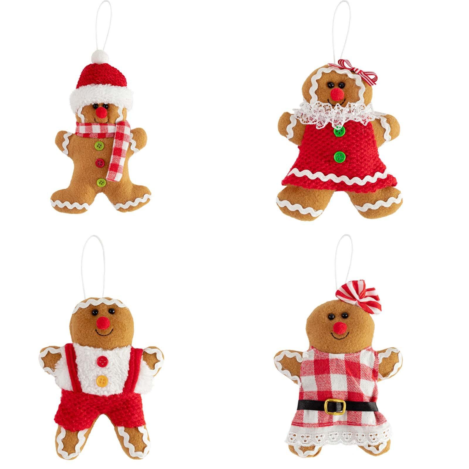 

Christmas Gingerbread Figurine Velvet Small Gingerbread Figurine Window Decoration Christmas Tree Pendant, Holiday Decoration One Size