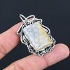 Natural Fossil Coral Gemstone Pendant 925 Sterling Silver Indian Jewelry