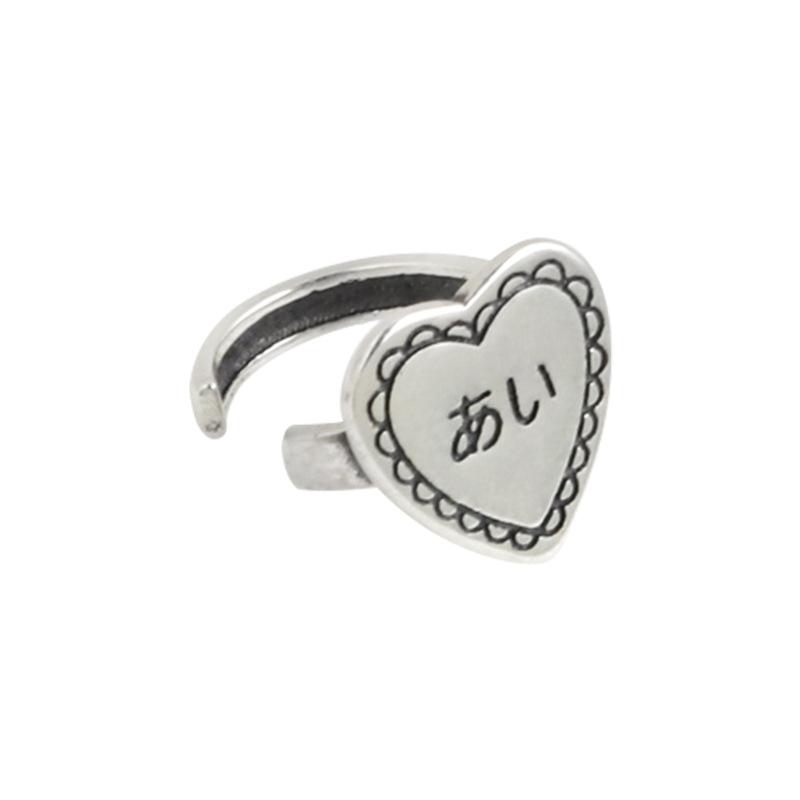 Retro Retro Love Ear Clips Women Without Ear Piercings Welfare Models Fashion Japanese Girl Heart Sweet Fake Earrings Tide