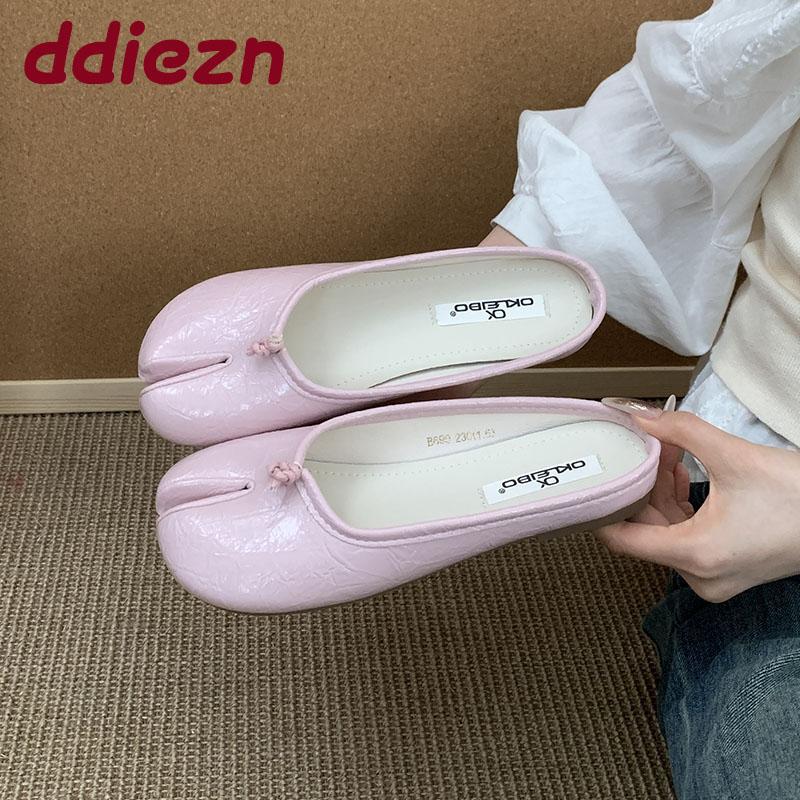 Fashion Female Shallow Footwear Ladies Flats Slides Slip On Shoes Casual Soft Fashion Strange Toe Women Flats Mules Shoes Pink