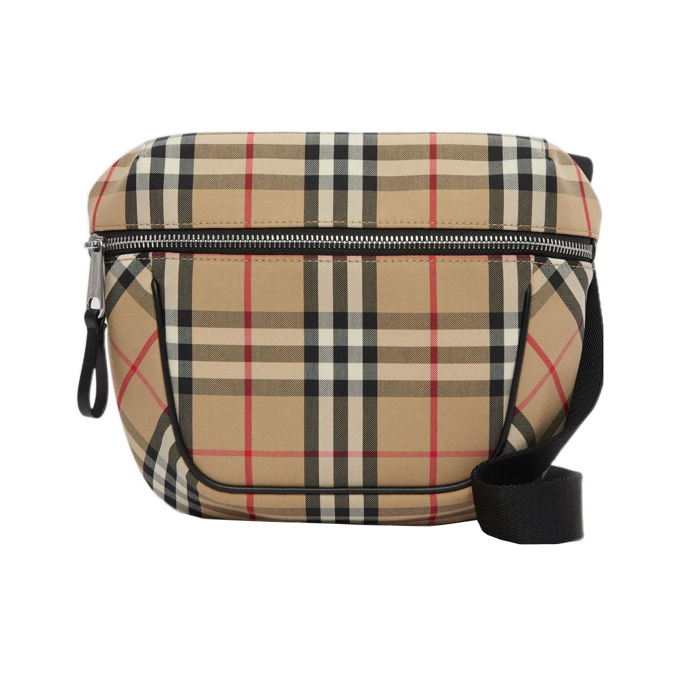 

Burberry Adjustable Crossbody Strap Zipper Closure Checkered Cotton And Leather Shoulder Bag Men Shoulder Bag Beige 80629451 Basic Set (Bag+Dust Bag)
