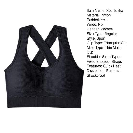 Women Vest Bra Anti-snagging Shockproof Sport Jogging Underwear Hollow Back Detachable Pads Quick Heat