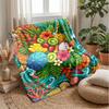 Tropical Fruit Paradise Drink Theme blanket Lightweight Warm Flannel Blanket Decorative Throw Blanket for Home Decoration
