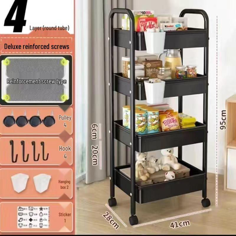 Mehrschichtiges mobiles Lagerregal für Küche, Schlafzimmer und Badezimmer