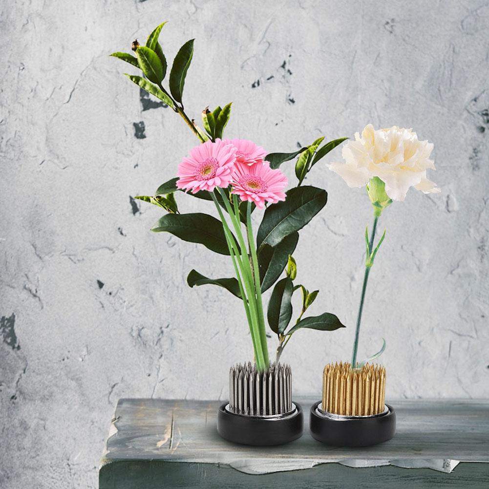 2Pcs Copper Stainless Steel Round Shape Flower Kenzan Needle Flower Arrangement Accessory Tool