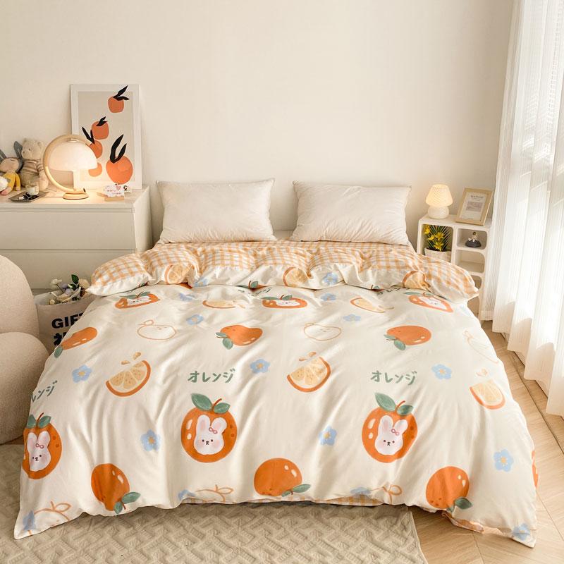 Duvet Cover Comfortable Cotton Quilt Cover AB Double sided Printing Quilt Cover Extra large 220x240 Skin friendly Fabric Quilt