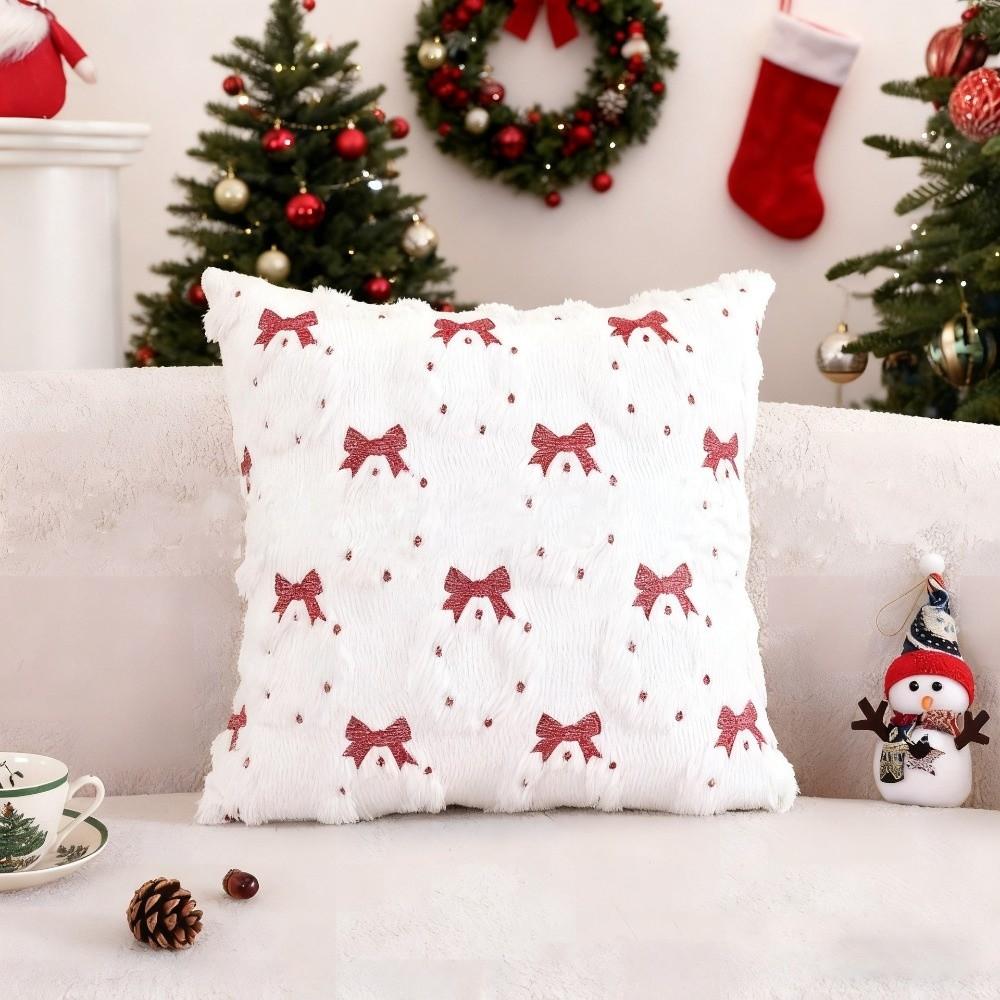 New Christmas Tree Cushion Cover Decorative Square Throw Pillow Cover Soft Xmas Tree Pillowcase Festive Atmosphere