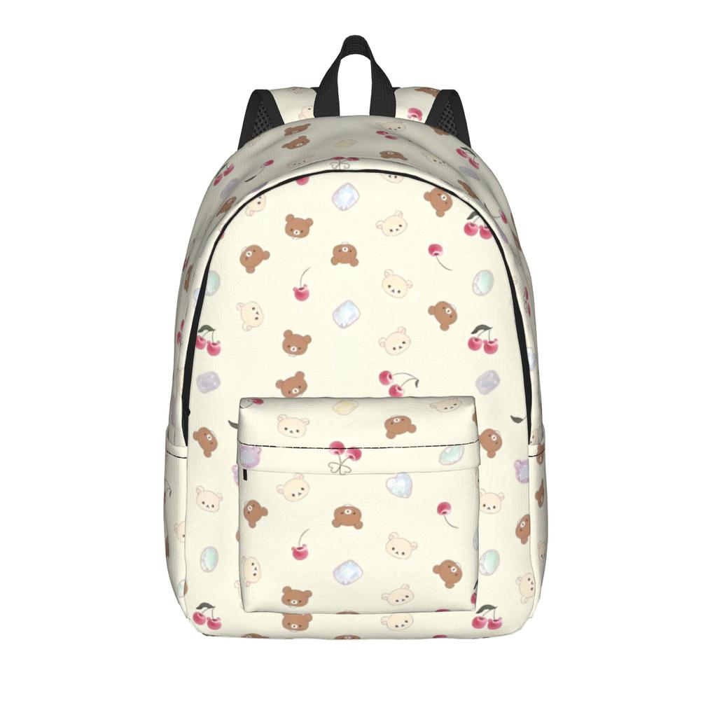 Rilakkumas Cartoon Backpack for Men Women Teenage Student Work Daypack Laptop Canvas Bags Outdoor