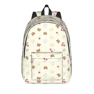 Rilakkumas Cartoon Rucksack für Männer Frauen Teenager Schüler Tagesrucksack Laptop Leinwandtaschen Outdoor