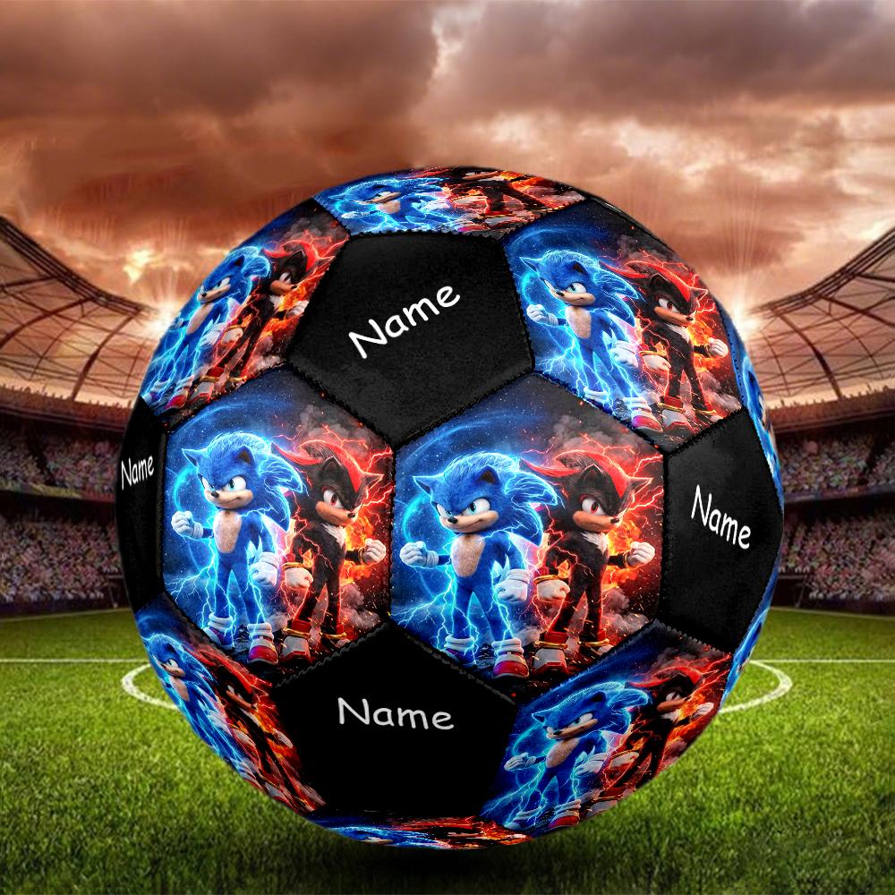 Custom Name Sonic Theme Size 5 Soccer Ball, Suitable for Both Indoor and Outdoor Matches, a Gift Suitable for Everyone.