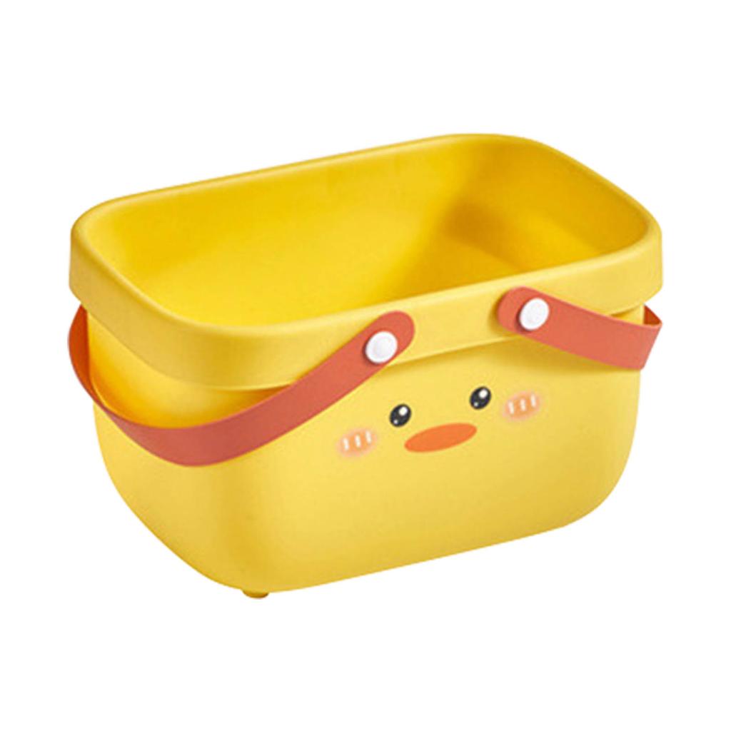 Shower Basket Cartoon Large Opening Widened Handle Sturdy PP Bathing Storage Basket for Bathroom