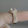 AAA Zircon Stone Micro Paved Bridal Ring Sets Romantic Rose Gold Color Engagement Rings Wholesale Lots&Bulk Midi Rings