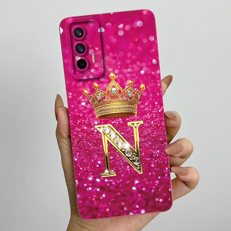 For Realme GT Neo Flash / Neo 2T / Q3 Pro 5G Fashion Initial Letter Couple Phone Case Soft Silicone TPU Lens Protective Casing