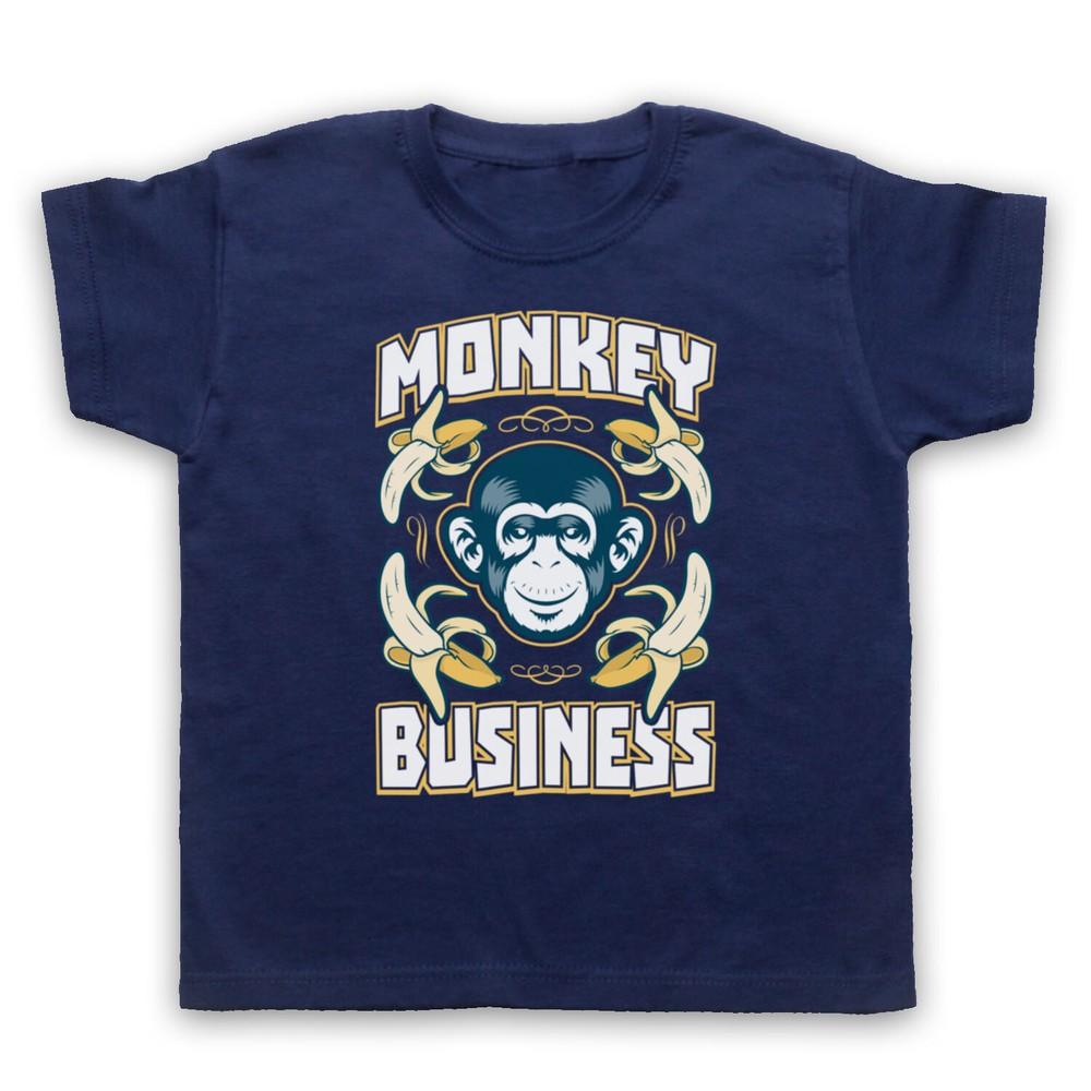 Monkey Business Funny Comedy Slogan Ape Cool Kids Childs T-Shirt 3XL