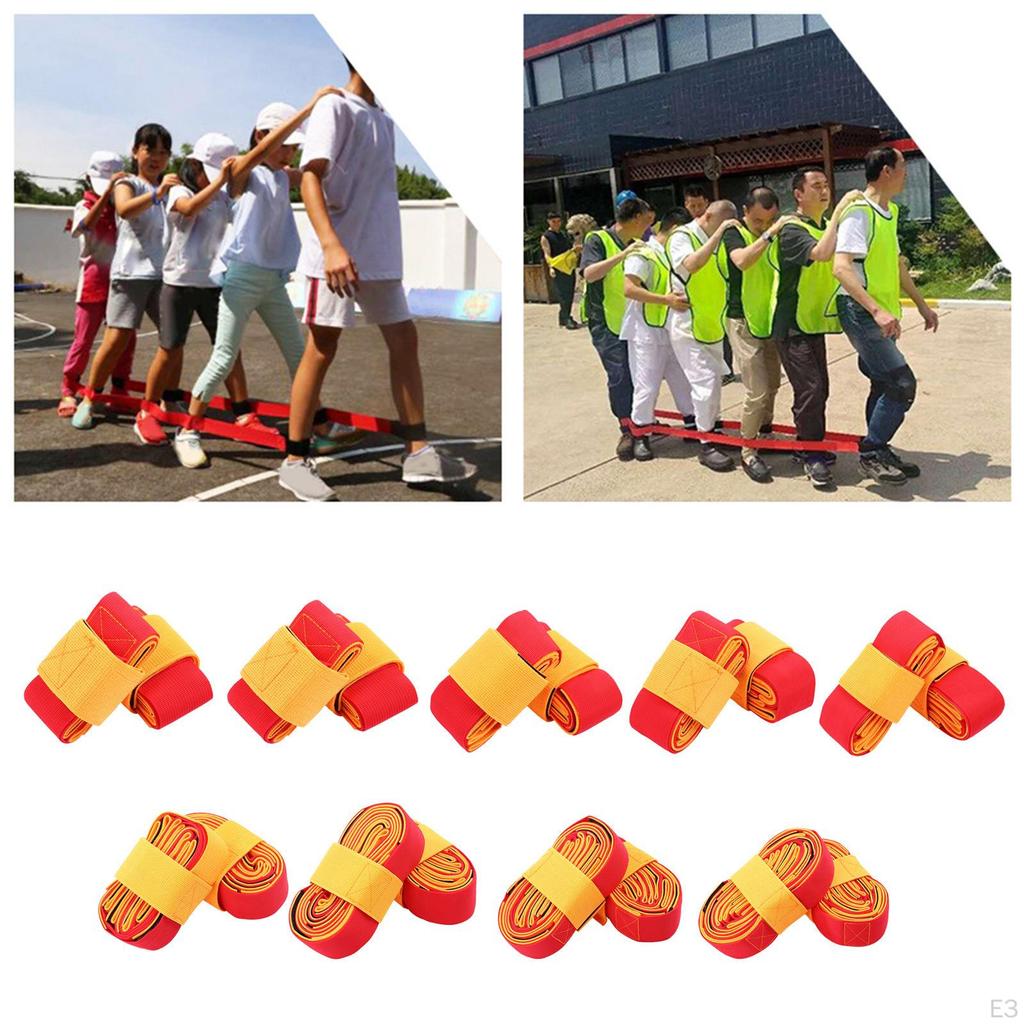 3-Legged Race Bands Elastic Tie Rope Perfect for Relay Game, Carnival, Field Day, Backyard